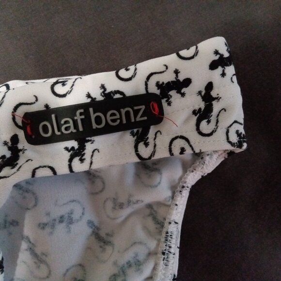 NWOT RARE OLAF BENZ DESIGNER 1" SWIM BRIEF, WHITE GECKO DESIGN, SIZE "S" - Picture 7 of 7